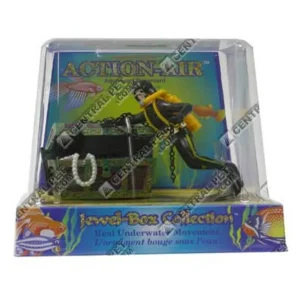 Penn-Plax Treasure Diver Air Aquarium Ornament Multi-Color, 4 in