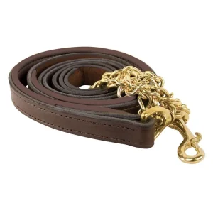 Perris 6Ft Leather Padded Lead with Chain