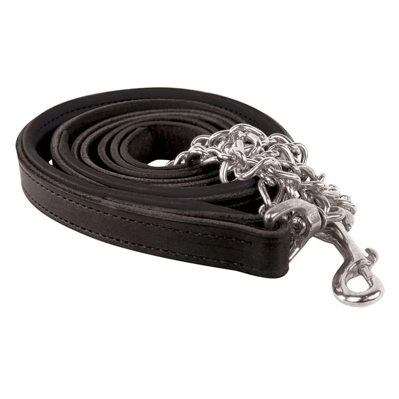 Perris 6Ft Leather Padded Lead with Chain - Image 2