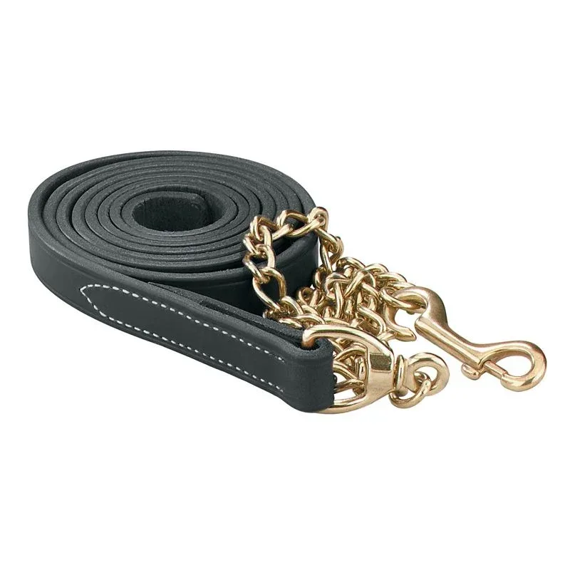 Perris 7Ft Leather Lead with Chain - Image 2