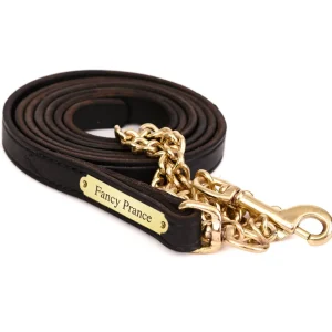 Perri's Personalized 3/4" Leather Lead with Chain