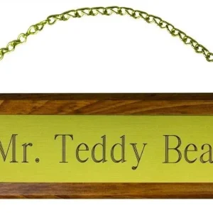 Perris Wooden Stall Sign With Brass Plate/Chain Kit