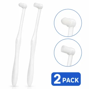 Pet Dental Toothbrush 2-Pack – Flat & Pointed Brush Heads for Cat & Dog Teeth Cleaning