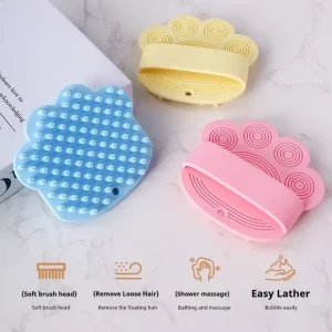 Pet Grooming Brush – Soft Bath & Massage Tool for Dogs & Cats