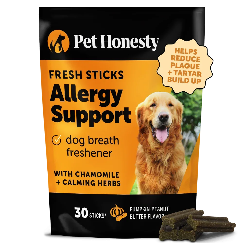 Pet Honesty Allergy Support Fresh Sticks - Pumpkin Peanut Butter (30 ct. Pouch) for Dogs