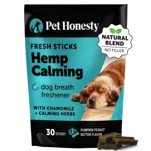 Pet Honesty Hemp Calming Fresh Sticks - Pumpkin Peanut Butter (30 ct. Pouch) for Dogs
