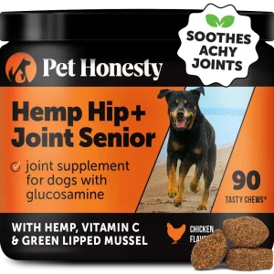 Pet Honesty Hemp Hip+Joint Health Senior - Chicken (90 ct. Jar) for Dogs