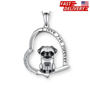 PET LOVERS THEME DOG AND HEART NECKLACE