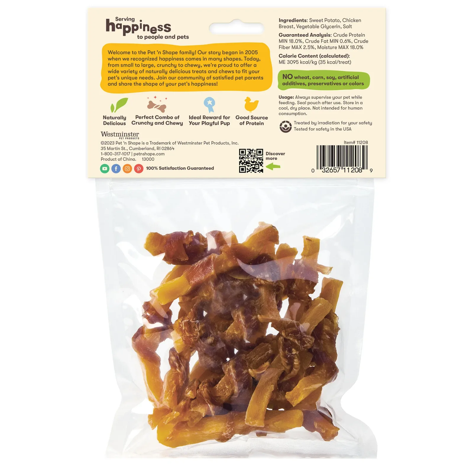 Pet 'n Shape Chik 'n Sweet Potato Dog Treat 8oz - Image 2