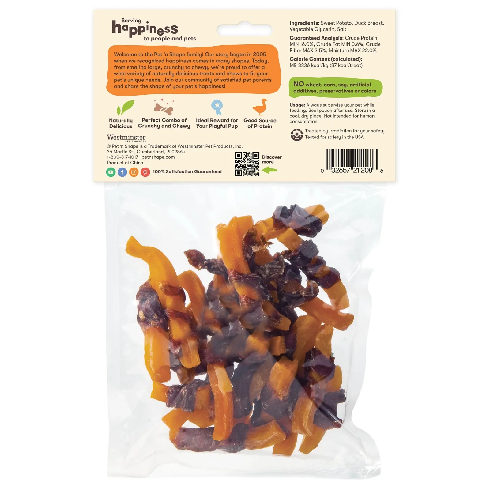 Pet 'n Shape Duck 'n Sweet Potato Dog Treat 8oz - Image 2