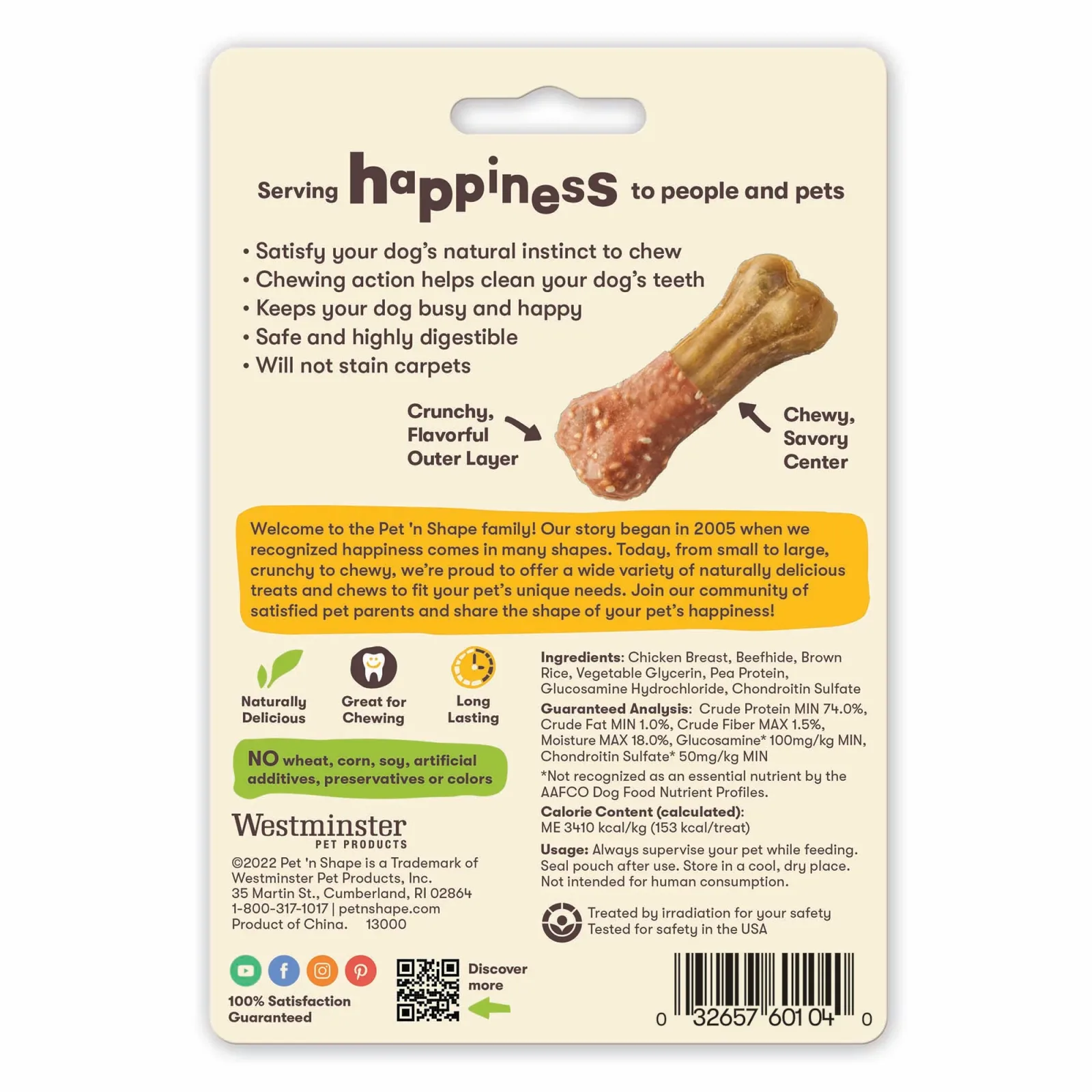 Pet 'n Shape Long Lasting Chicken Chewz Dog Treat 2 Bones, 4-Inch Long - Image 2