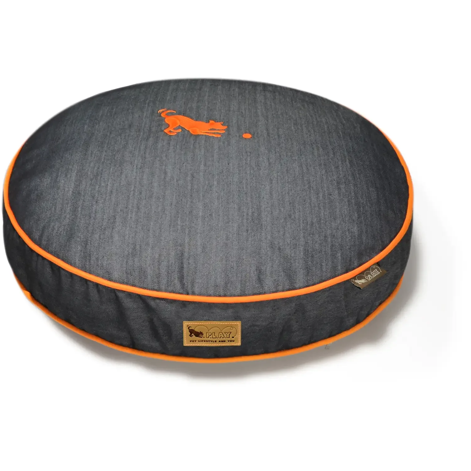 Pet Play Denim Round Dog Bed