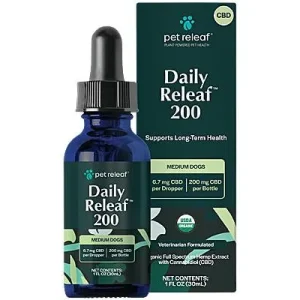 Pet Releaf Daily Releaf 200mg Hemp Oil for Medium Dogs