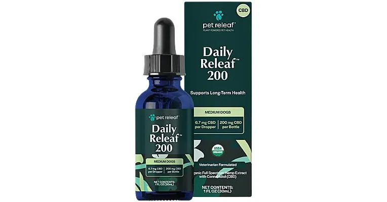 Pet Releaf Daily Releaf 200mg Hemp Oil for Medium Dogs
