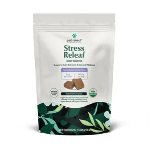 Pet Releaf Stress Releaf Organic Hemp Edibites Peanut Butter & Carob Flavor for Medium & Large Dogs