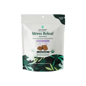 Pet Releaf Travel Size Stress Releaf Organic Hemp Edibites Peanut Butter & Carob Flavor for All Dogs