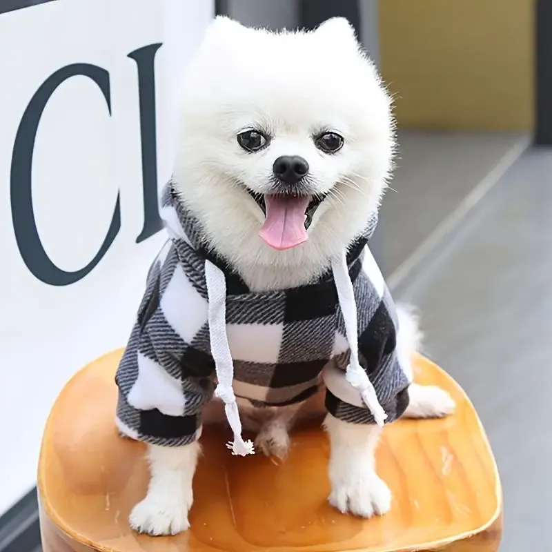 Pet Sweatshirt – Plaid Hoodie with Pocket for Dogs & Cats - Image 2