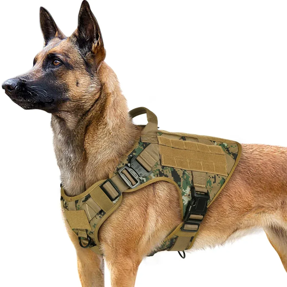 Pet Vogue Adjustable Military Vest Heavy Duty Harness with Handle for Dogs (Army)