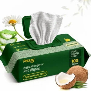 Pet Wipes for Dogs & Cats | XL 8x8in | Hypoallergenic | Chamomile, Lavender or Unscented