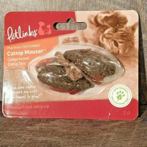 Petlinks Catnip Mouser Cat Toy Brown, 2-Count