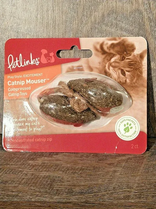 Petlinks Catnip Mouser Cat Toy Brown, 2-Count