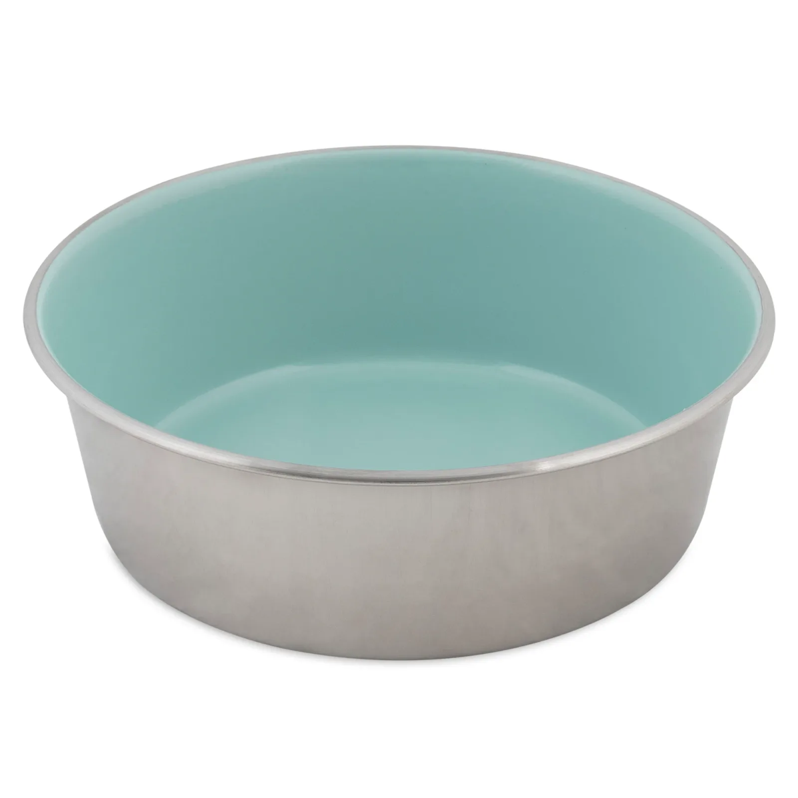 Petmate Painted Stainless Steel Bowl Eggshell Blue 8 Cup