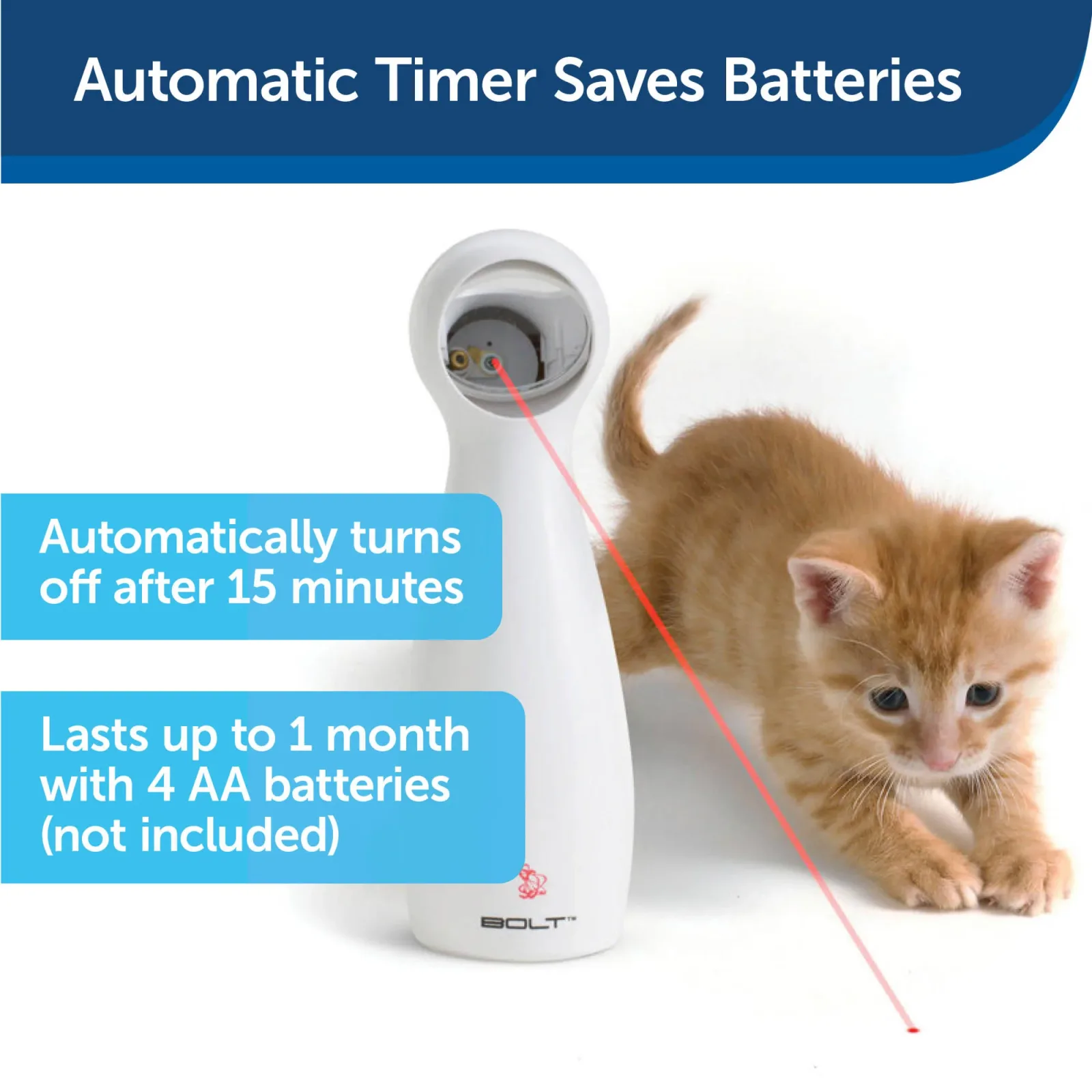 PetSafe Bolt Automatic, Interactive Laser Cat Toy - Adjustable Laser with Random Patterns - Image 2
