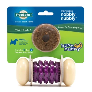 PetSafe Busy Buddy Nobbly Nubbly Treat Holding Dog Toy – Strong Chewers