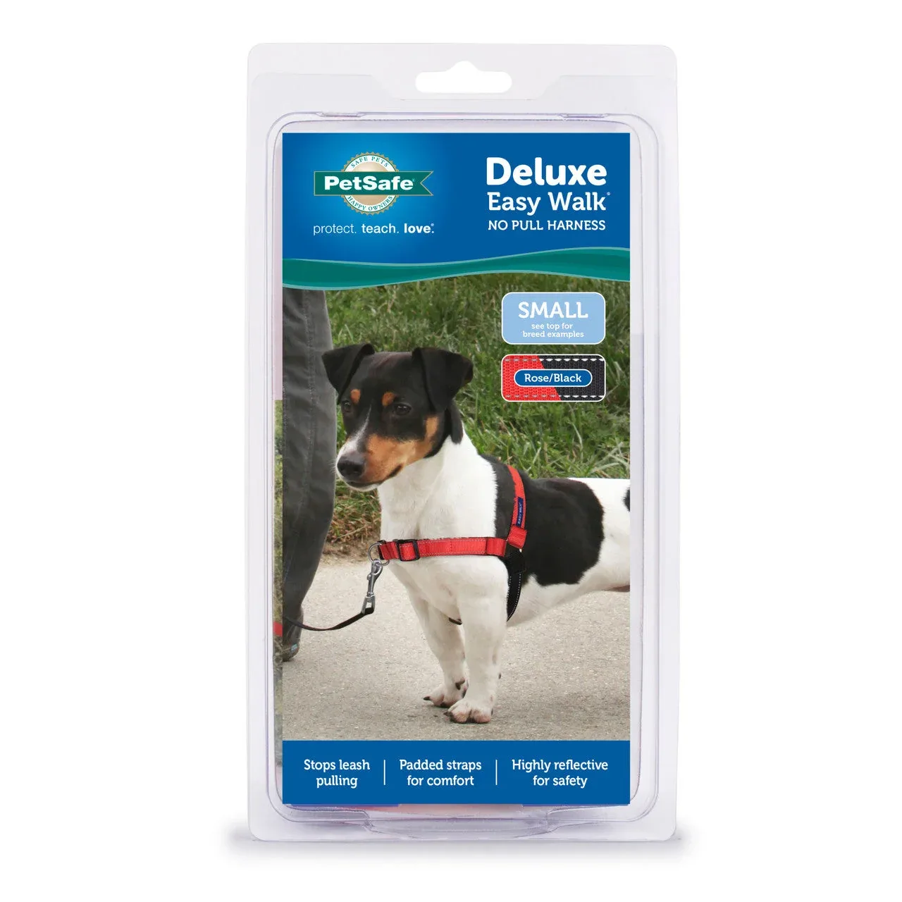 PetSafe Deluxe Easy Walk Steel Dog Harness Black/Rose SM