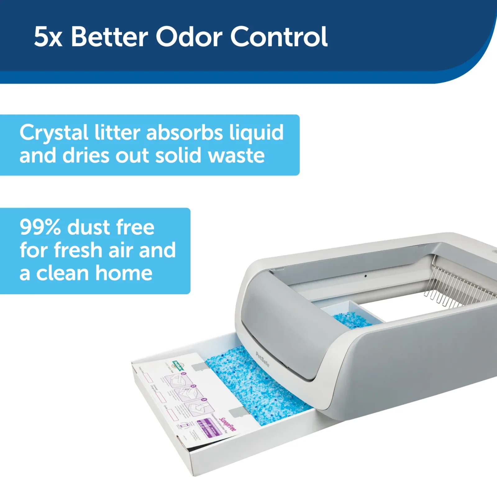 PetSafe ScoopFree Replacement Blue Crystal Litter Tray, 3-Pack – Easy Cleanup with Disposable Tray – Includes Leak Protection and Low Tracking Litter – Absorbs Odors on Contact - Image 2