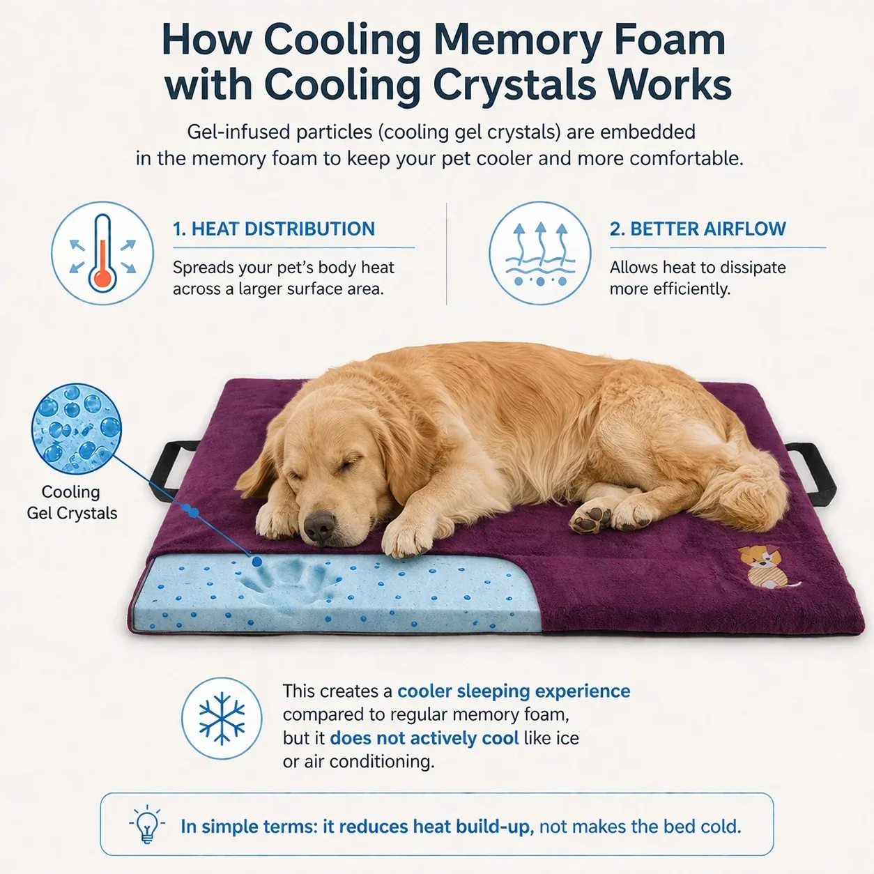 Petter World Orthopedic Memory Foam Base with Cooling Gel Summer Mat for Dogs and Cats (Mulled Wine) - Image 2