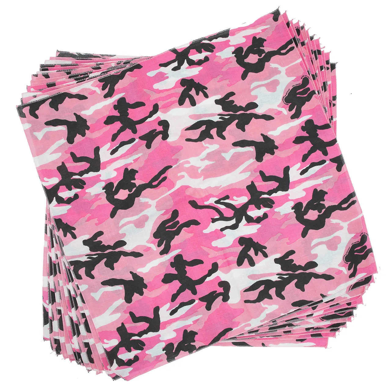 Pink Camo Dog Bandana, 22 inch, 12 Pack