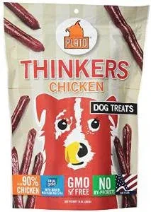 Plato New Thinkers Chicken Sticks Dog Treats-10-oz-{L+x}