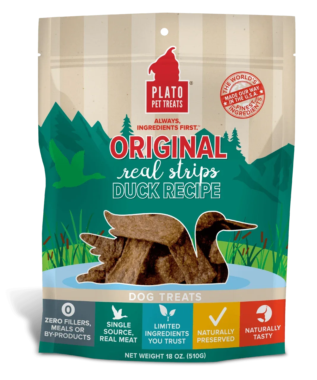 Plato Original Real Strips Duck Recipe 18oz {L+1x} 595093