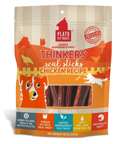 Plato Thinkers Chicken Dog Treat 18oz {L+1x} 595095 - Image 2