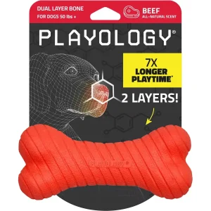 Playology Dual Layer Bone Dog Chew Toy