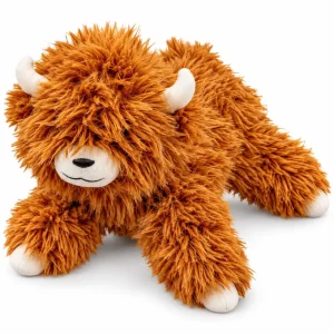 Playology Highland Cow Plush Dog Toy