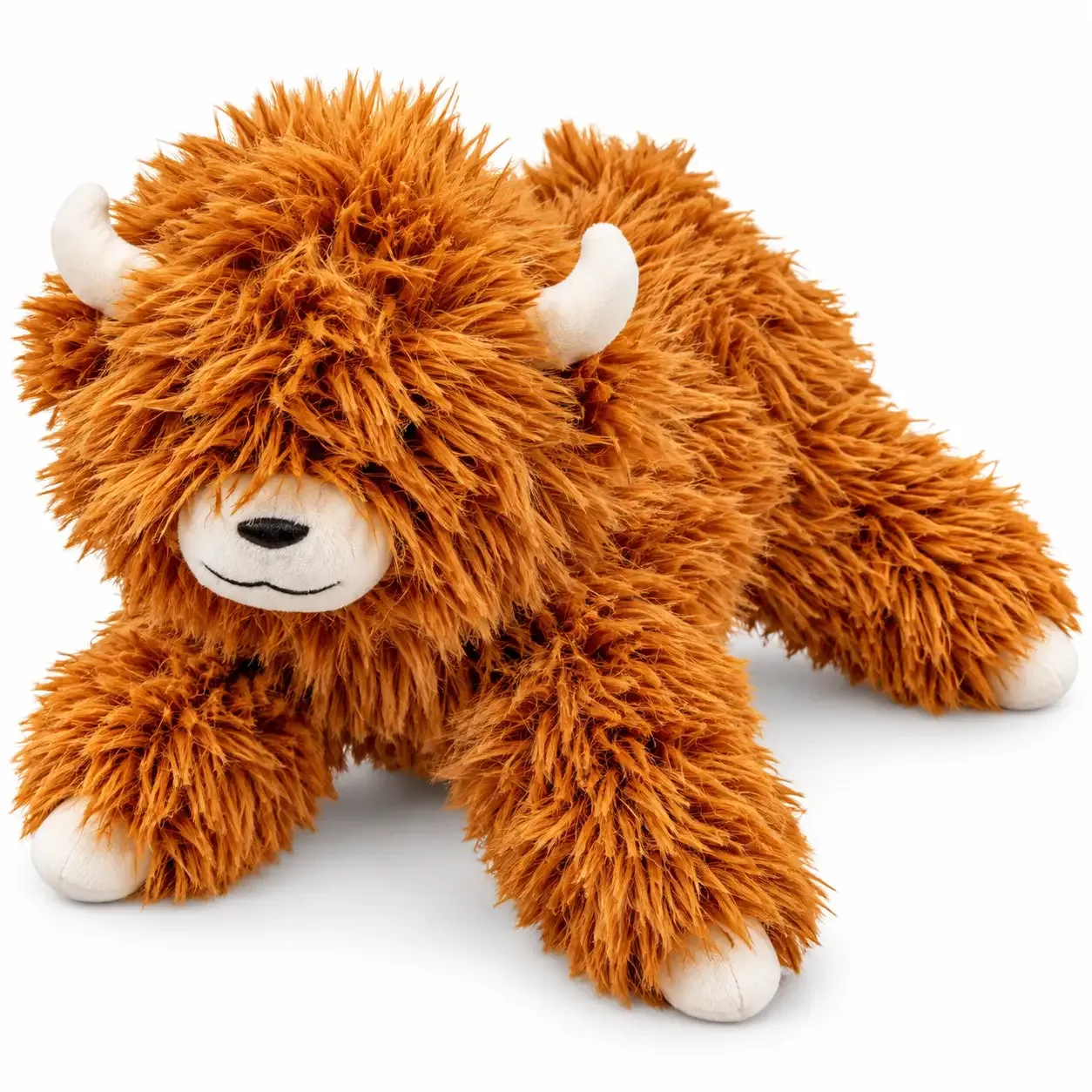Playology Highland Cow Plush Dog Toy