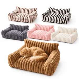 Plush Sofa Pet Bed for Cats & Dogs