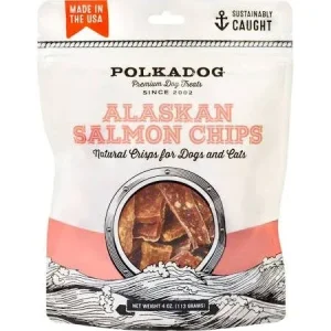 Polka Dog Salmon Chips Pouch 4oz {L+x}
