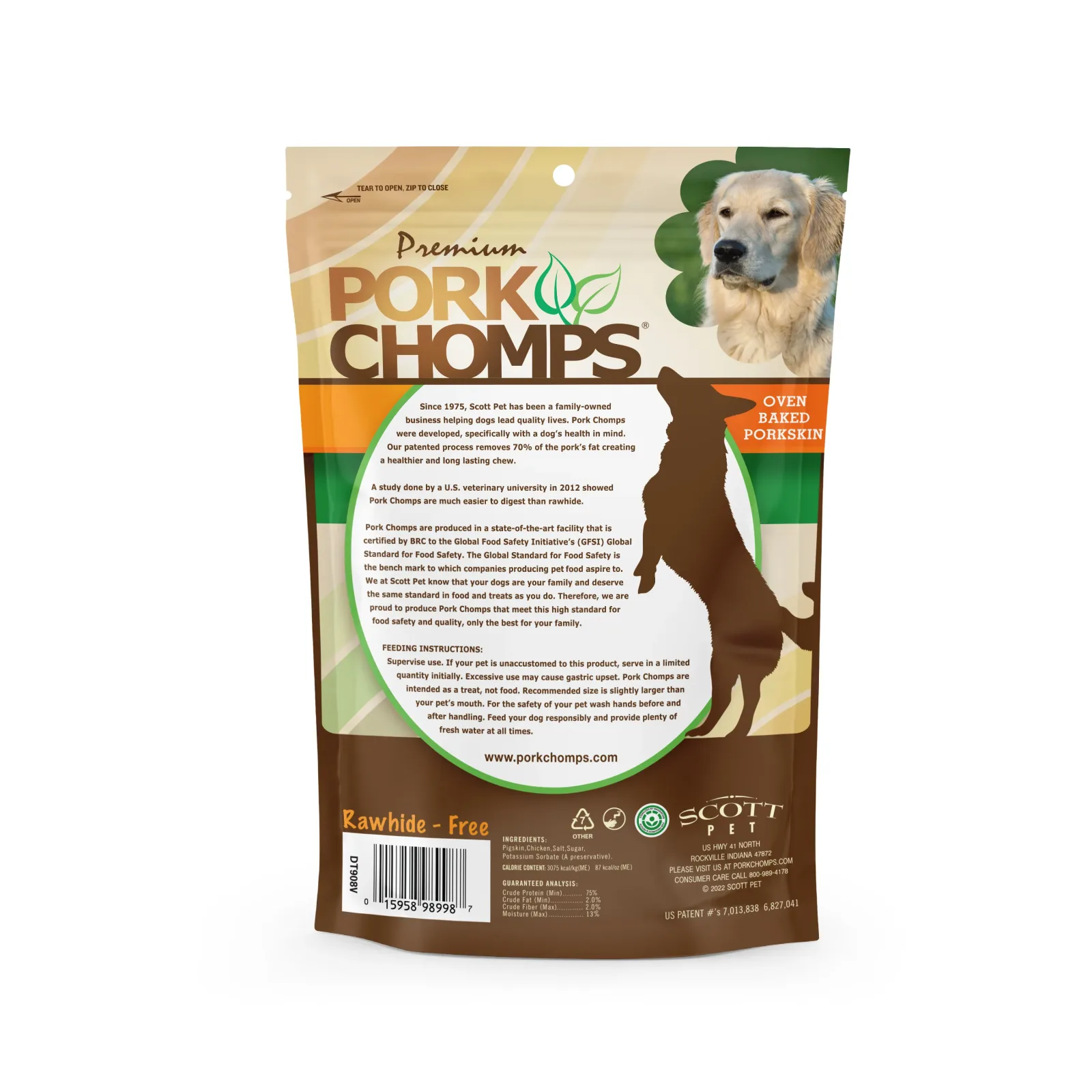 Pork Chomps 2.5-inch Baked Pork Skin Mini Knots with Real Chicken wrap, 12 Count Dog Chews - Image 2