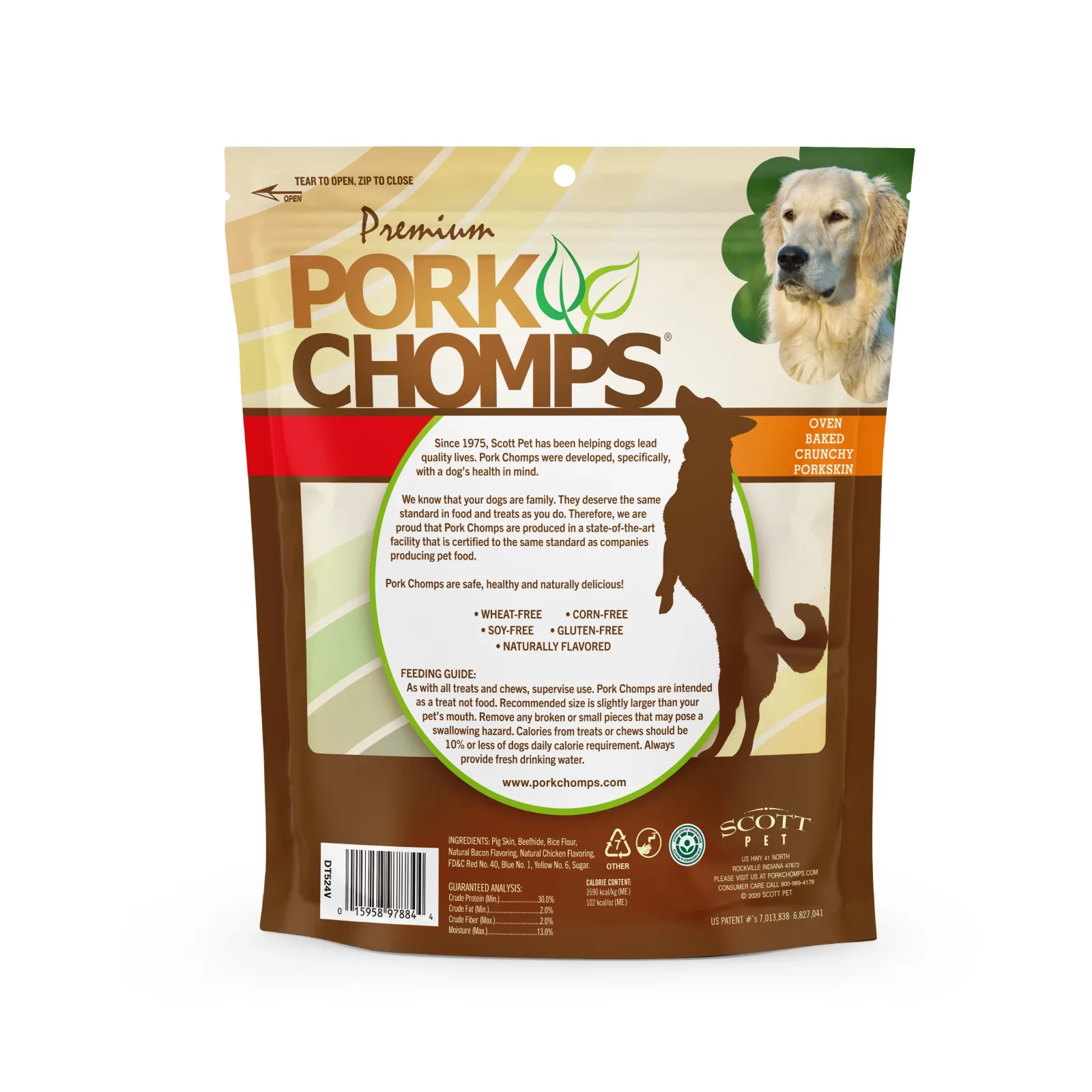 Pork Chomps 4" Assorted Bacon and Chicken Crunchy Bones, 12 count Dog Chews - Image 2