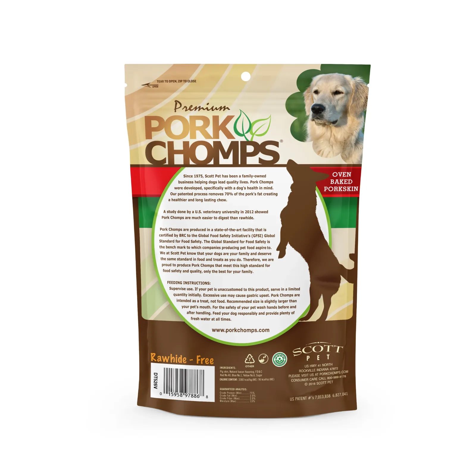 Pork Chomps 5" Baked Pork Skin Mini Twists with Bacon Flavor wrap, 30 count Dog Chews - Image 2