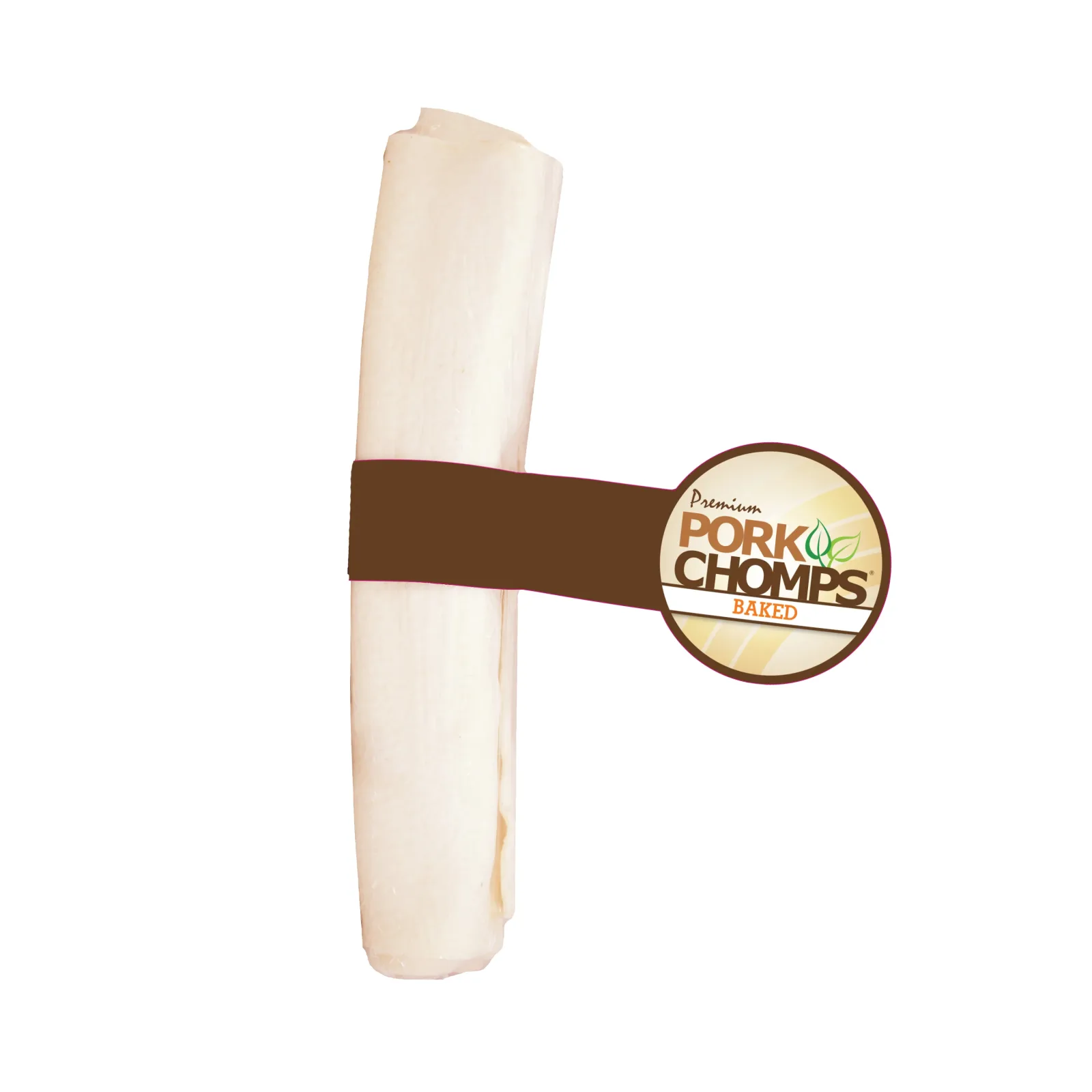 Pork Chomps 8-inch Baked Pork Skin Roll, 1 count Dog Chew - Image 2