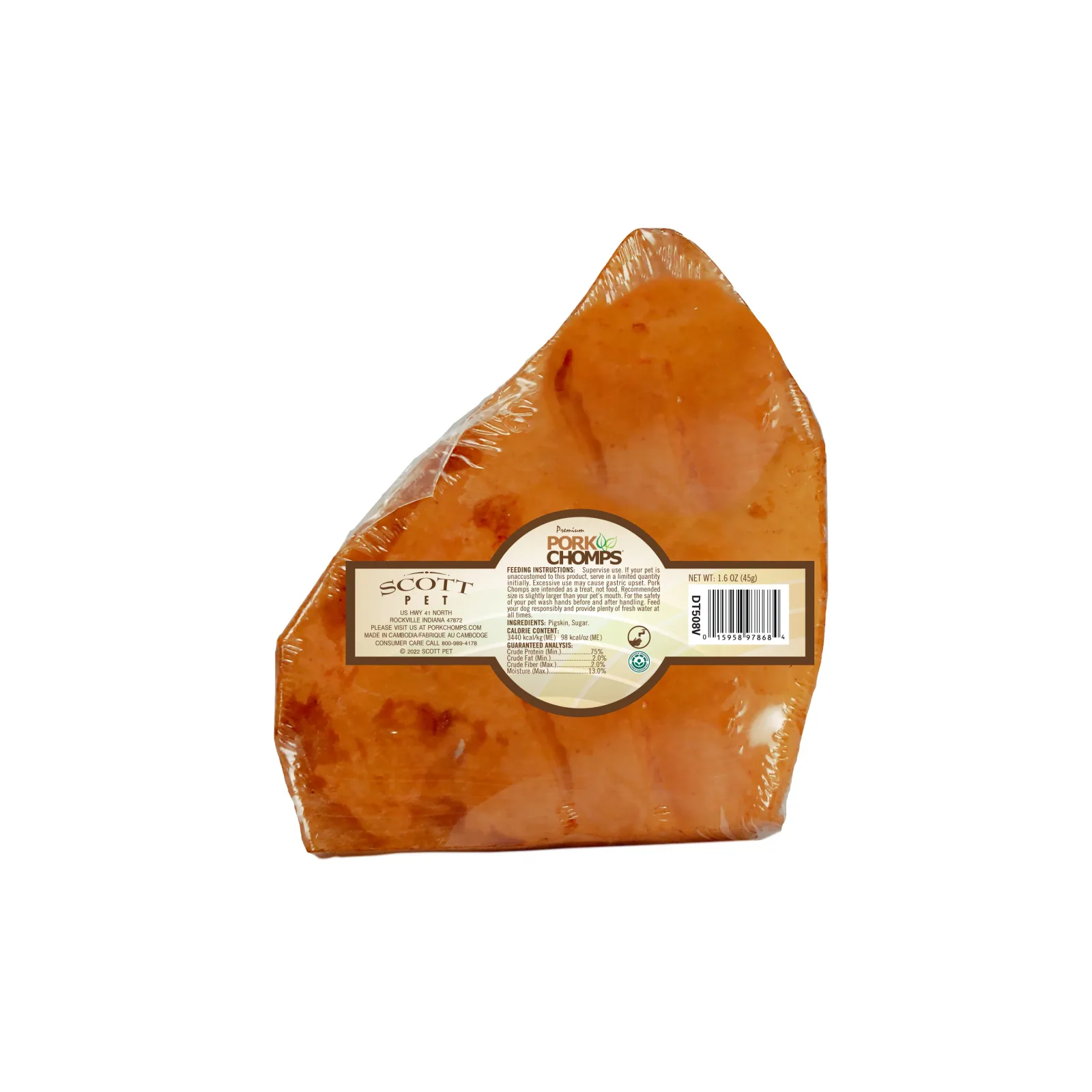 Pork Chomps Roasted Ear-shaped Pork Skin, 1 count Dog Chew - Image 2