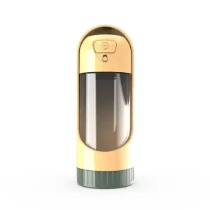 Portable Dog Water Bottle — Travel Bowl, Filter & Treat Holder in One