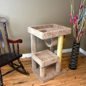 Premier Cat Lounger for Big Cats — Solid Wood Elevated Lounge Perch