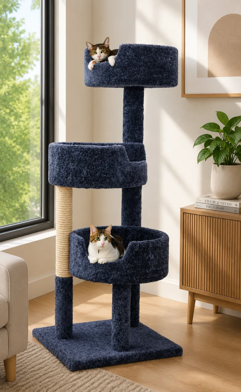 Premier Cat Tree — Solid Wood Multi-Level Tower for Large & Active Cats