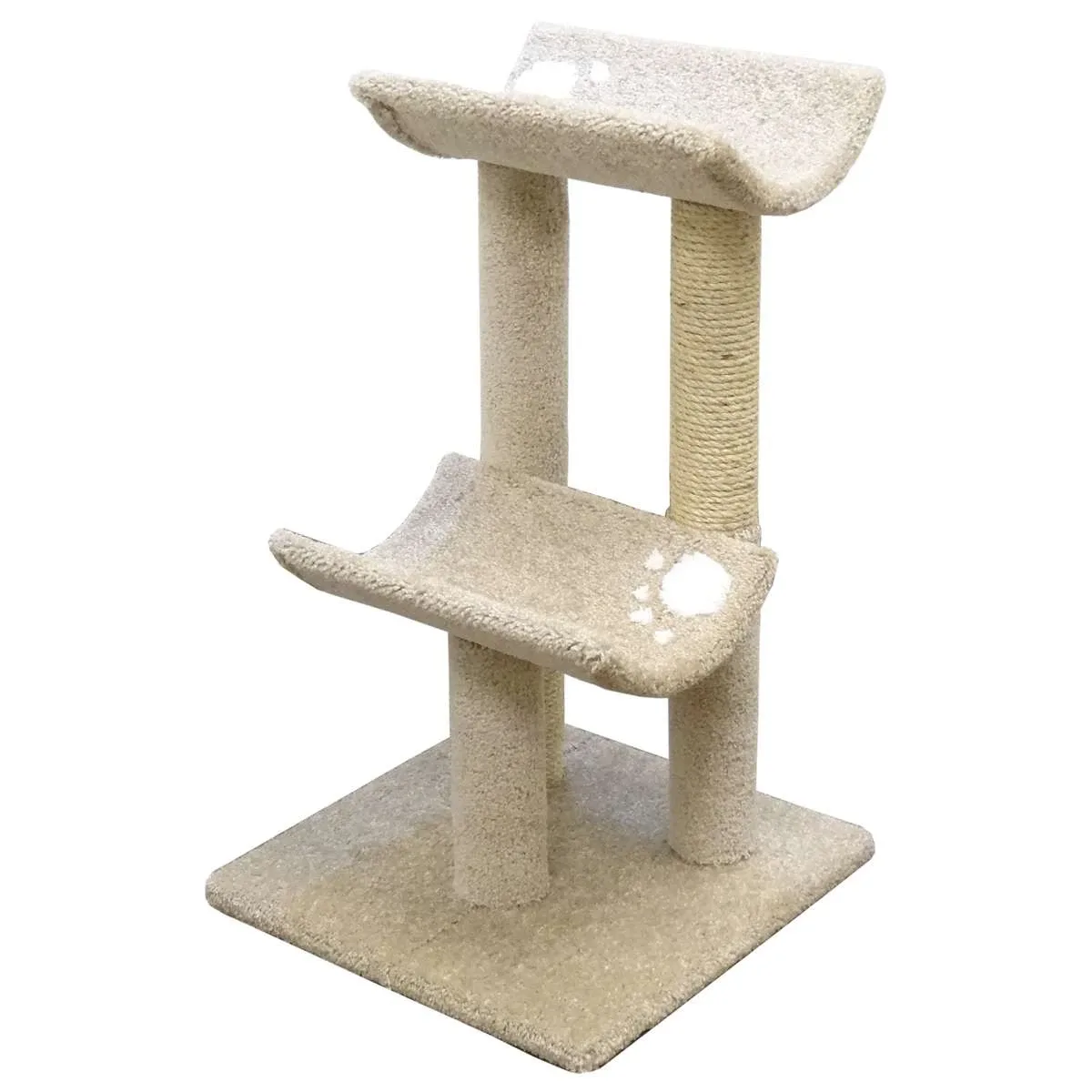 Premier Double Cat Perch — Solid Wood 3-Level Cat Tower with Sisal Posts - Image 2