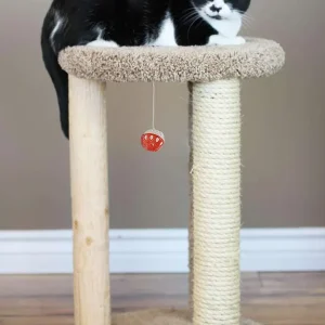 Premier Round Multi-Cat Scratcher — Solid Wood Circular Cat Perch with Sisal